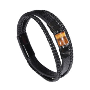Double-clasp tiger's eye bracelet