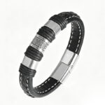 Double-layered vintage leather bracelet